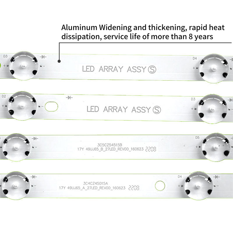 LED TV Backlight strips 17Y 49UJ65_A/B_27LED-REV000_160623 for 49UJ701V 49UJ65 3V 3Pairs/set