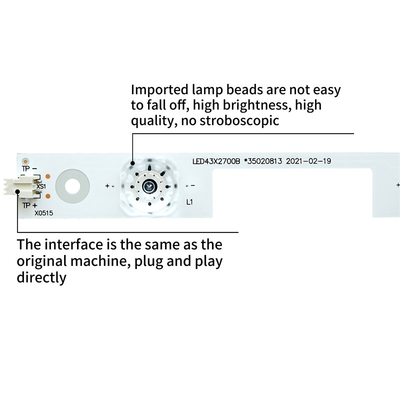 LED TV Backlight strips LED43X2700B 35020813 2021-02-19 for A43U LED43S8000U LED43X2700B 5Led 3V 9pcs/set
