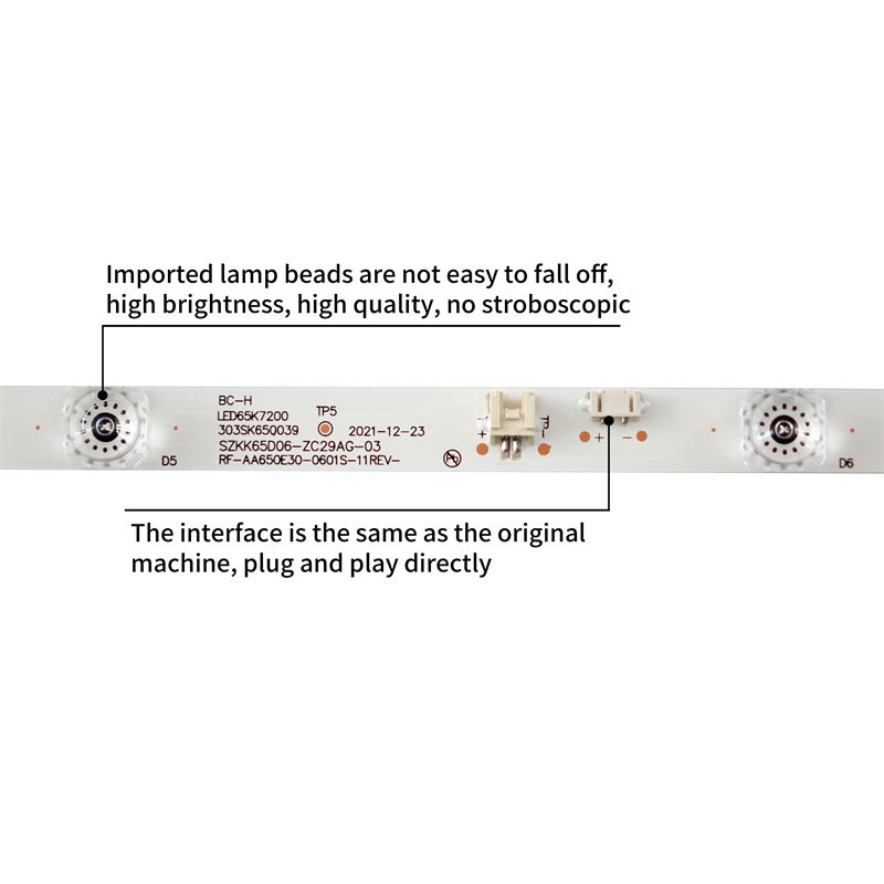 LED TV Backlight strips RF-AA650E30-0601S-11 LED65K7200 LED Strip for LED65K7200 LED65X7 LED65GM1 12pcs/set TV Backlight Strip