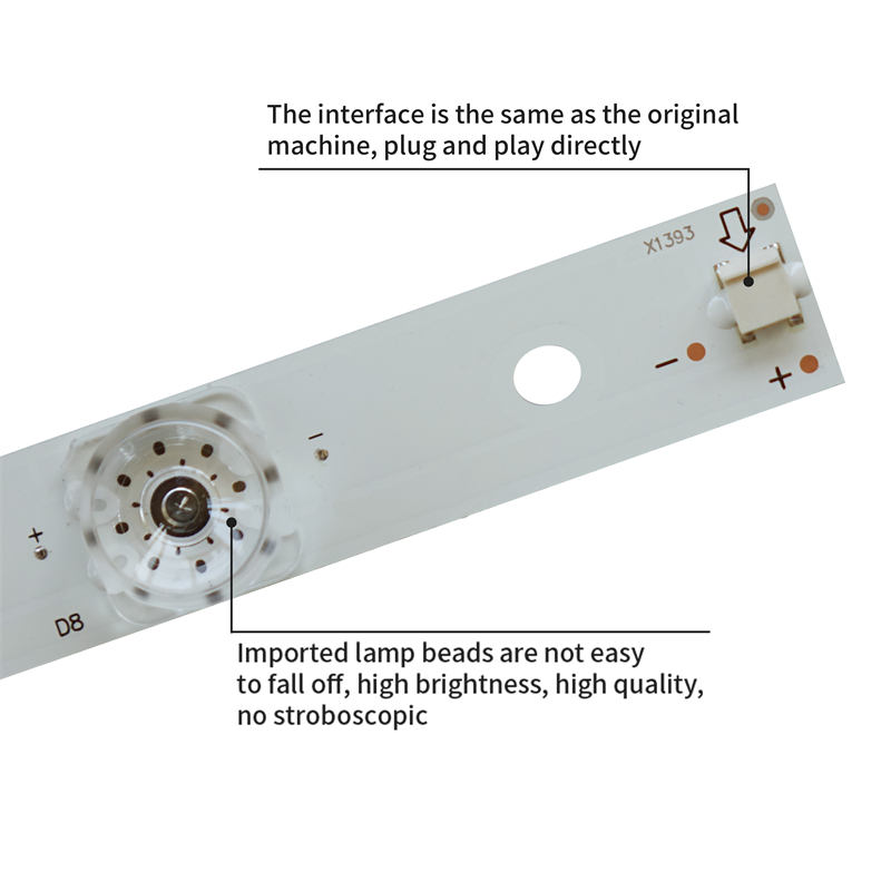 TV LED Backlight Strip for Changhong 75D3P 75Q5N Led Light Bars CH75L61A-V02 DSBJ-WG 850166716 8led 3V 16pieces/set