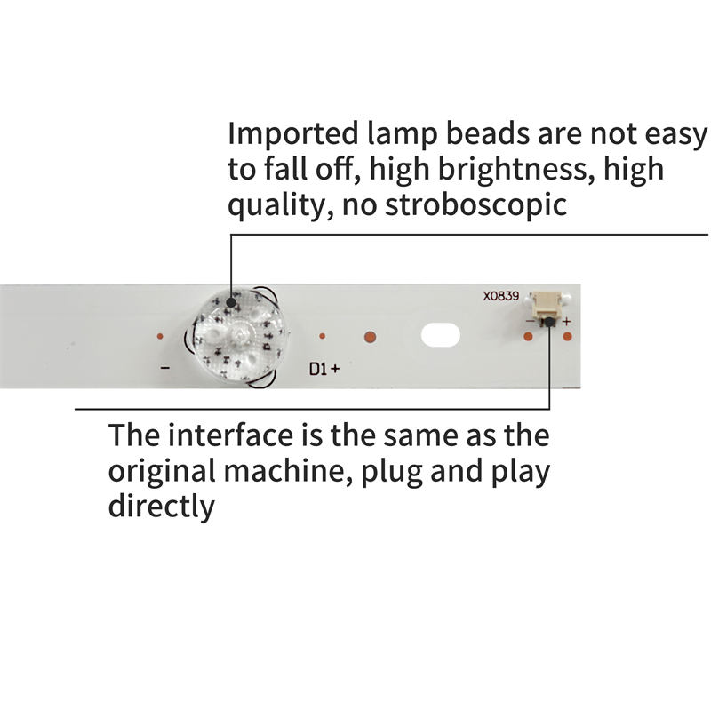 K490WDC1 A4 4708-K49WDC-A4113N01 LED Backlight Strip for Philips 49U5070 A2213N01 49PUF6032/T3 AOC TCL 4LED 6V 8pieces/set