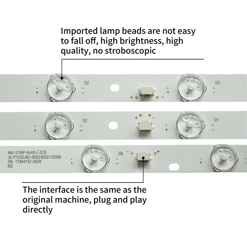 LED Backlight Strip JS-PY33DJ8D-0050 6050120006 3BL-T7844102-002B Led TV Backlight Tester Sanyo Sun Led Light Strip