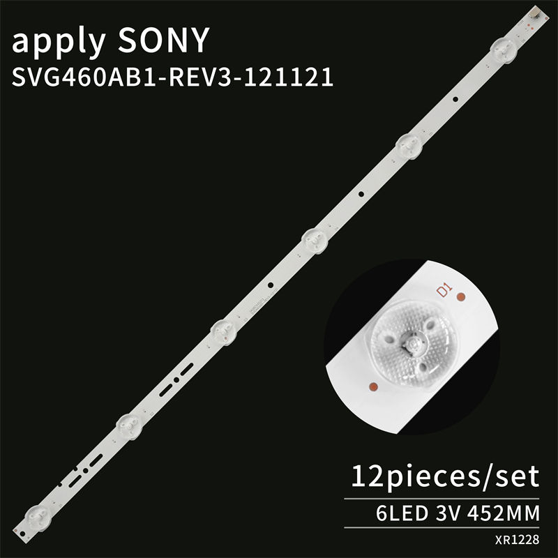 LCD TV LED Backlight Strip SVG460AB1_REV3_121121 for Sony KLV-46R470A 46r479a 46R476A 6LED 3V 12pcs/set