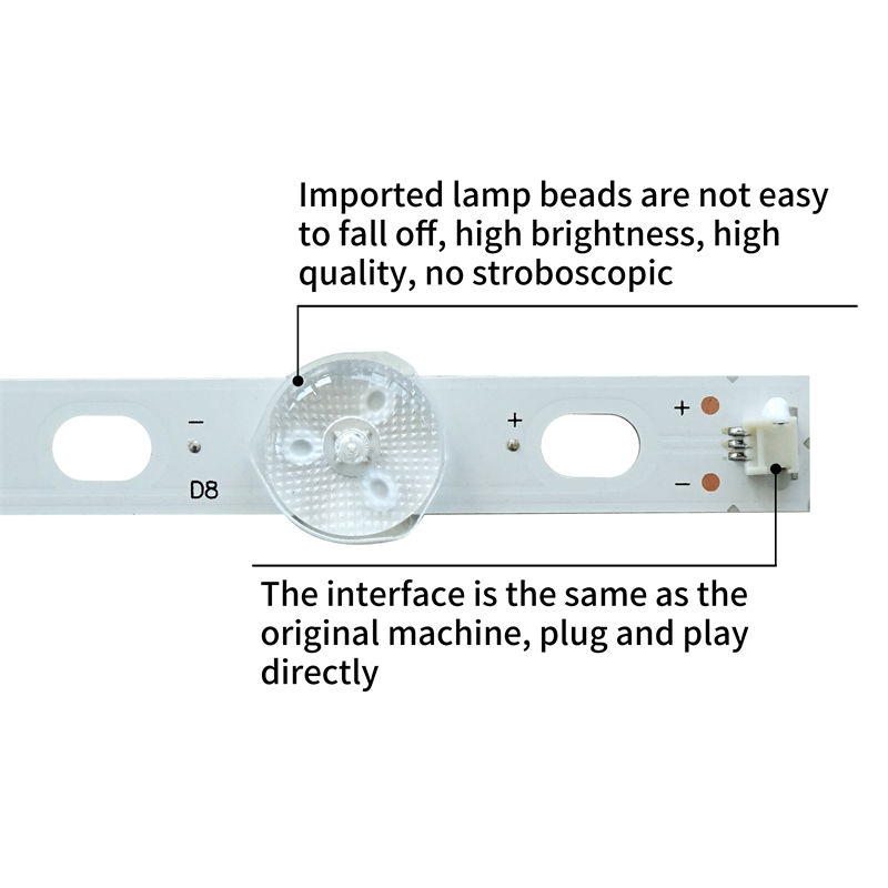 TV Backlight Strip CX-65S03E01-3C774-0-C-6CR-0375-W for SONY KDL-65W850C 8LED 3V