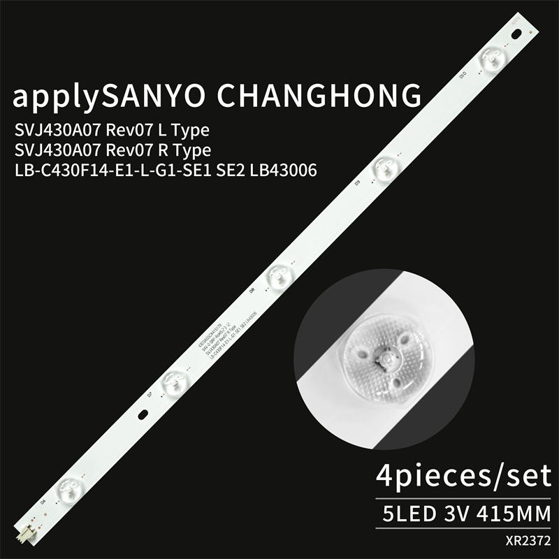 TV Backlight Strip SVJ430A07 Rev07 L Type SVJ430A07 Rev07 R Type for Sanyo 43CE2210M 43CE2210 Changhong LED43D7200I 10PCS/SET