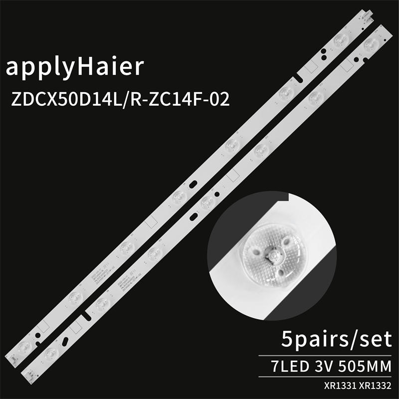 TV Backlight Strip ZDCX50D14L/R-ZC14F-02 for 50 inches Haier 7+7led 3V 5pairs/set LCD TV LED Strip Light