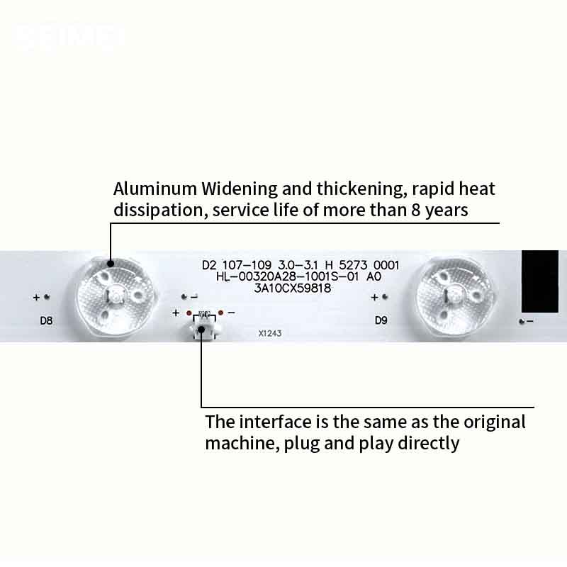 LED TV Backlight Strips HL-00320A28-1001S-01 A0 ZDCX32D10-ZC21F-01 for 32 inches 3 pcs/set