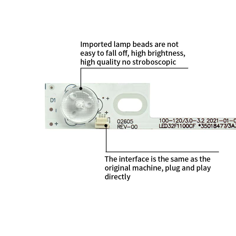 LED TV Backlight strips LED32F1100CF 35018477 for LED32G100 LED32H35C 2+2 pcs/set