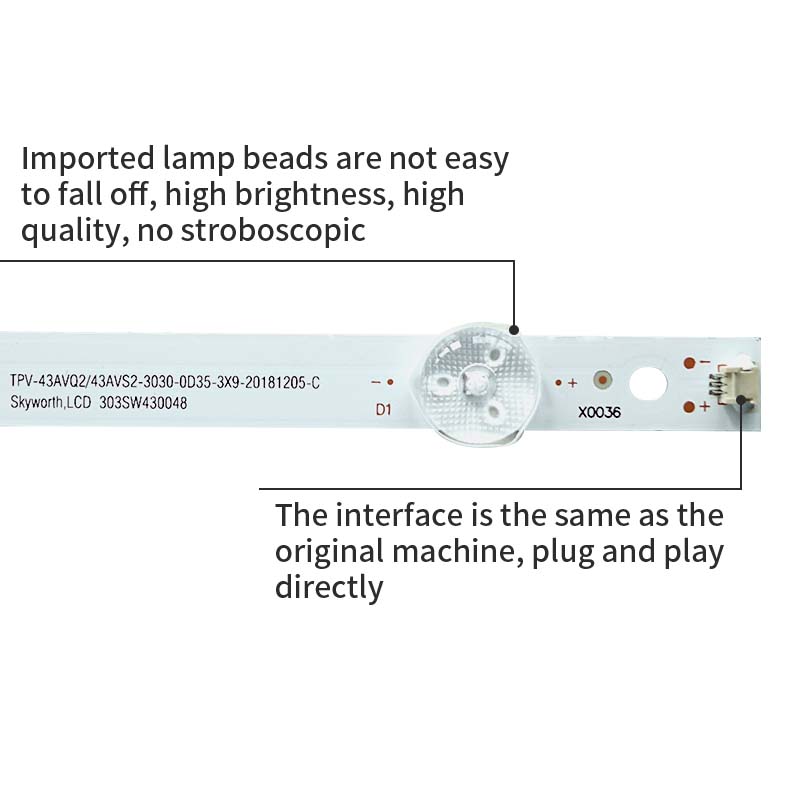 LED TV Backlight strips CEJJ-LB430Z-9S1P-M3030-D-1 LB-PM3030-GJD3X3133X9AQH2-Y for 43PFF5292/T