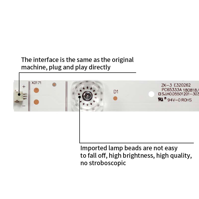 LED TV Backlight strips SJ.HO.D5501201-3030BS-M-HF D5501201 for 55R6E 1201969