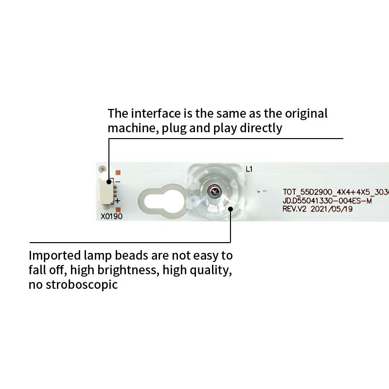 LED TV Backlight strips JL.D.D55041330-004ES-M for 55UC6406 55UC6316 4+5led 6V 4pairs/set