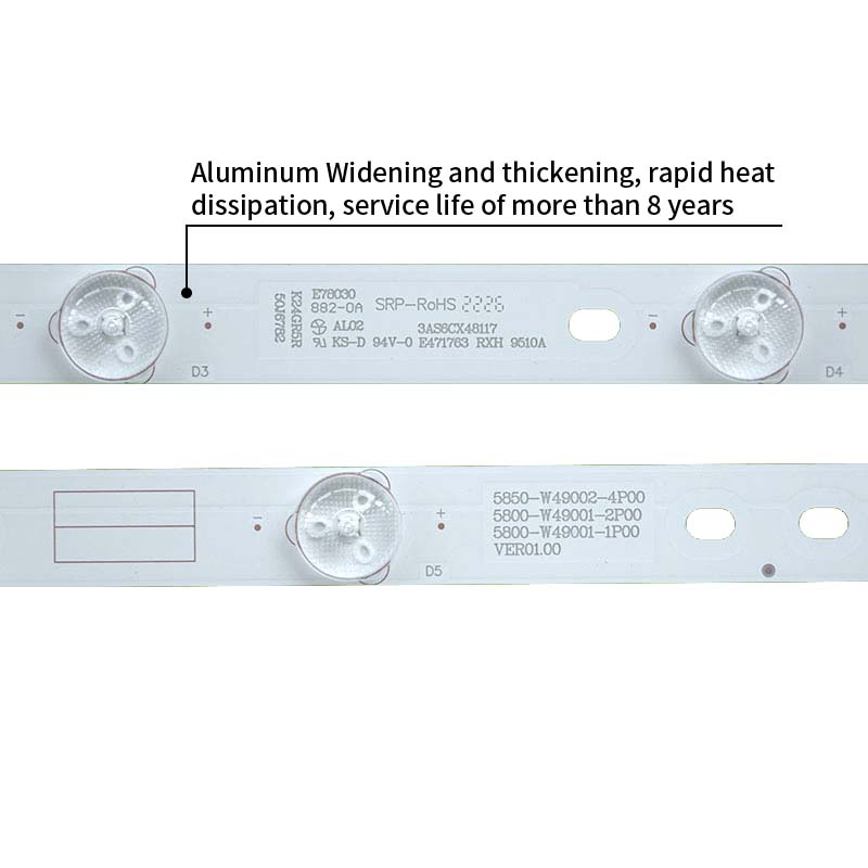 LED TV Backlight strips 5850-W49002-4P00 5800-W49001-2P00 1P00 for 49M6E 49E361S 49E366W