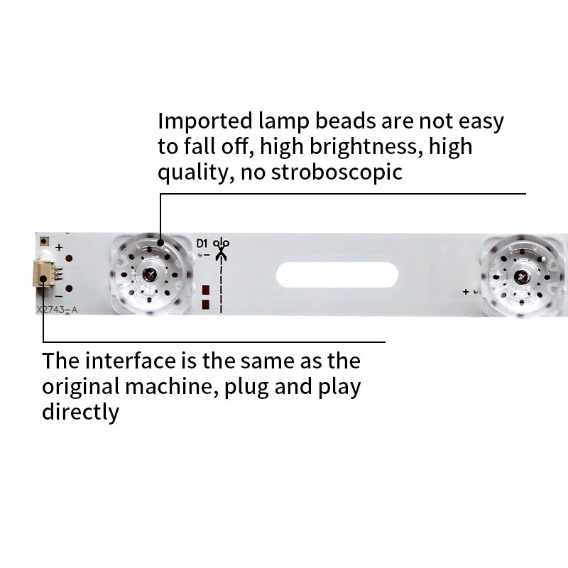 LED TV Backlight Strips universal 10 LED 780*18 concave lens suitable for TV repairment 3/6v