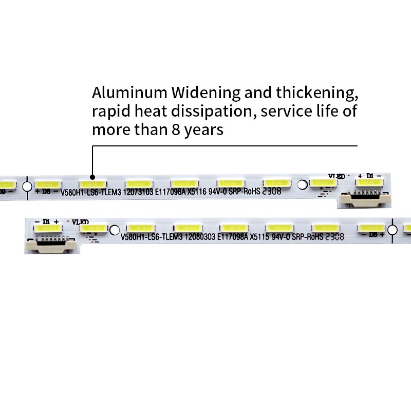 LED TV Backlight Strips V580H1-LS6-TLEM3 12080303 E117098A for LED58K610X3D