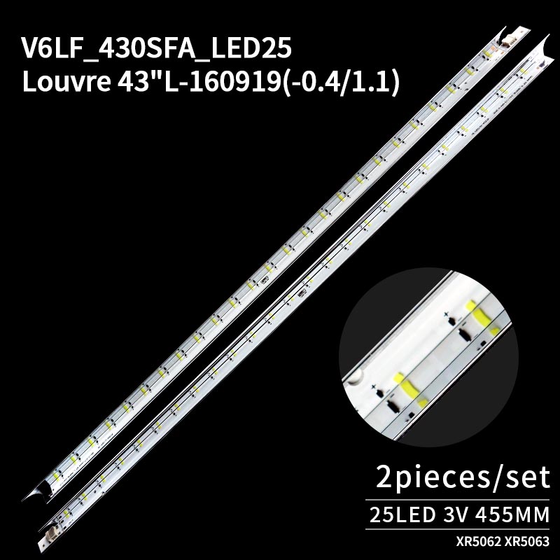 LED TV Backlight strips V6LF_430SFA_LED25 Louvre 43 L-160919(-0.4/1.1) for UE43K5100AUXUA UA43K5100AKXZN CY-FK043BNEV1H UA43K5100