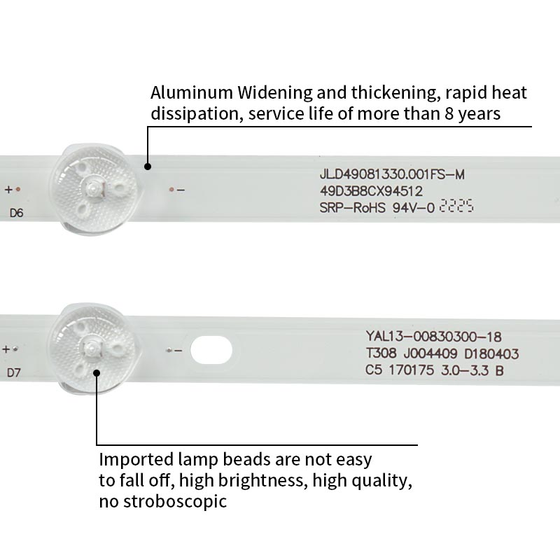 LED TV Backlight strips JL.D49081330.001FS-M RF-AZ490E30-0801S-10 A5 for 49M9 49U5A SDL490WY