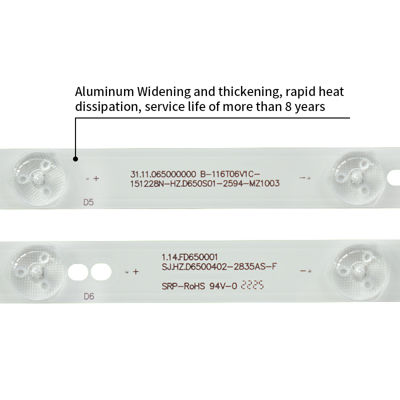 LED TV Backlight strips SJ.HZ.D6500402-2835AS-F D650S01-4222-MZ1003 for AWX65166 TH-65AX600C