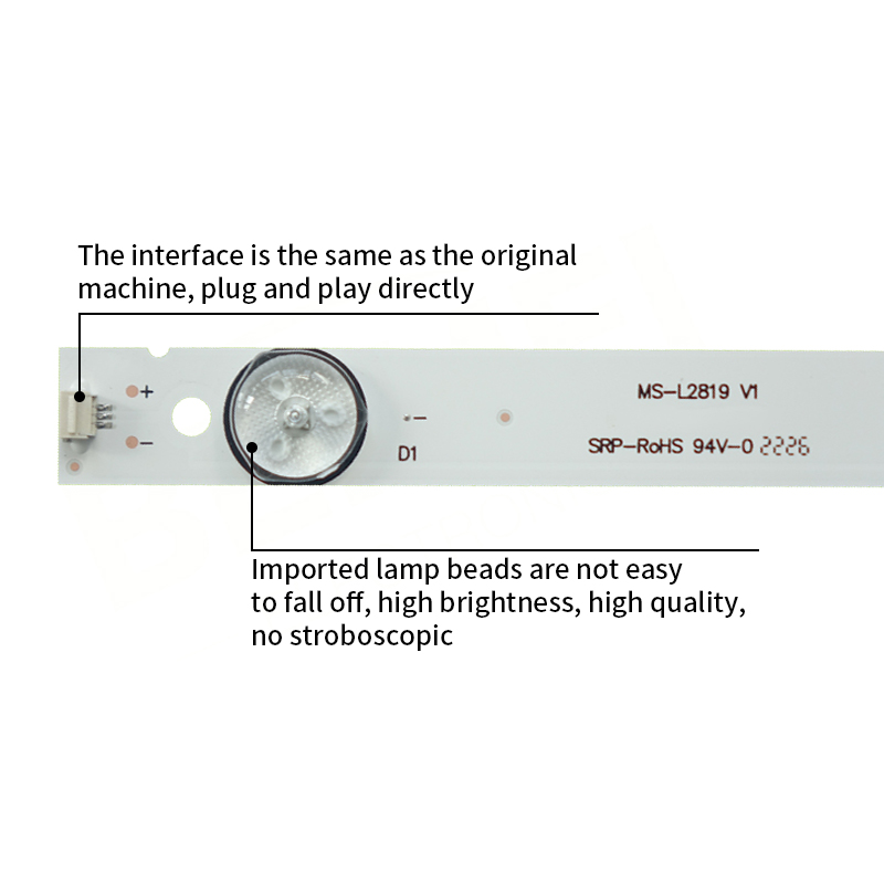 LED TV Backlight strips MS-L2819 V1 for ST-6550US SMX6566USM CELED650219B6 LE-6519NUD 65SUA2505 65SUA2525