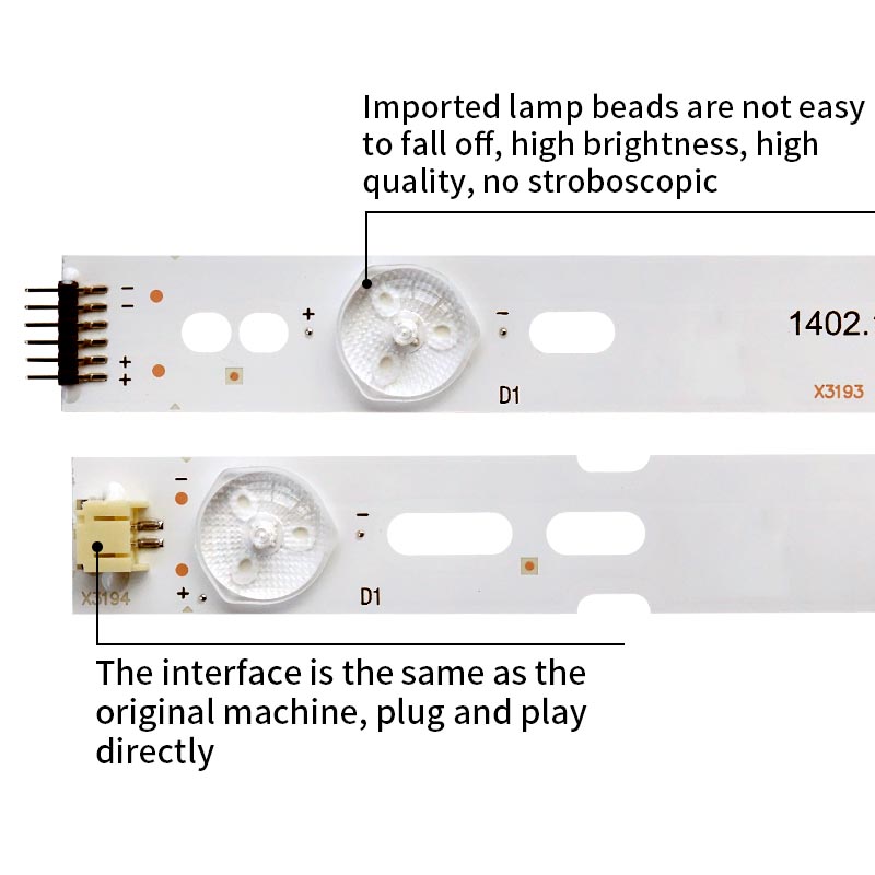LED TV Backlight strips DH48D12L-ZC14F-02 303DH480033 for 48D12R 6+6led 453+462mm