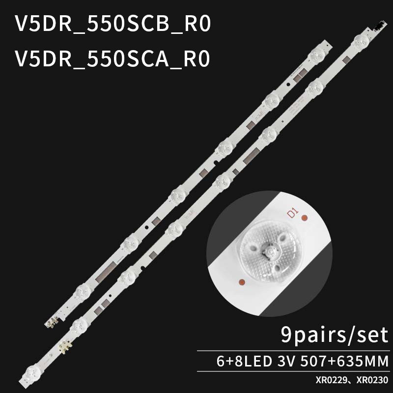 LED TV Backlight strips V5DR_550SCB_R0 BN96-38481A for CY-TJ055HGEV2V CY-TJ055HGEV1V UE55JU6872U UE55JU6850U UE55JS7200