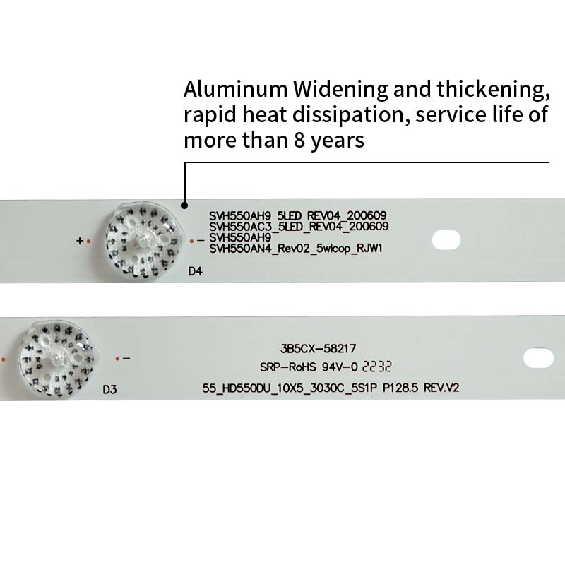 LED TV Backlight strips SVH550AH9 5LED REV04 200609 55 HD550DU 10X5 3030C 5S1P P128.5 REV.V2 for LED55K1800 55H6B 55H5C