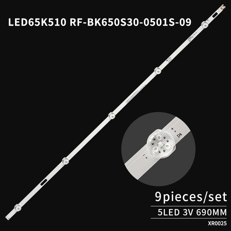 LED TV Backlight strips AK65 LED65K510 RF-BK650S30-0501S-09 for B65U LED65P7 9 pcs/set