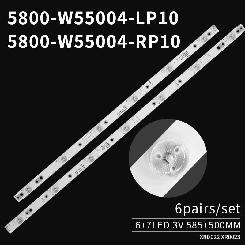 LED TV Backlight strips CRH-A5535351306R54PREV1.1B/N 5800-W55004-LP10 for K55 K55J 6+6 pcs/set