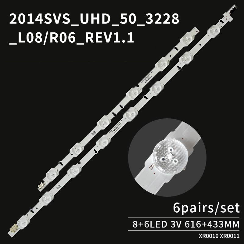 LED TV Backlight strips D2GE-500DCA-R3 2014SVS-UHD-50-3228-L08-REV1.1-140224 LM41-00088Z for UA50F5500AR