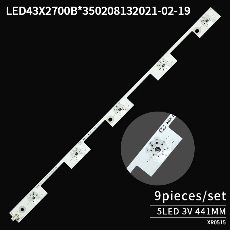 LED TV Backlight strips LED43X2700B 35020813 2021-02-19 for A43U LED43S8000U LED43X2700B 5Led 3V 9pcs/set