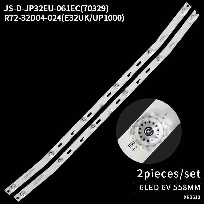 LED TV Backlight strips JS-D-JP32EU-061EC(70329) for MGTV32QKA 6LED 6V 2pcs/set