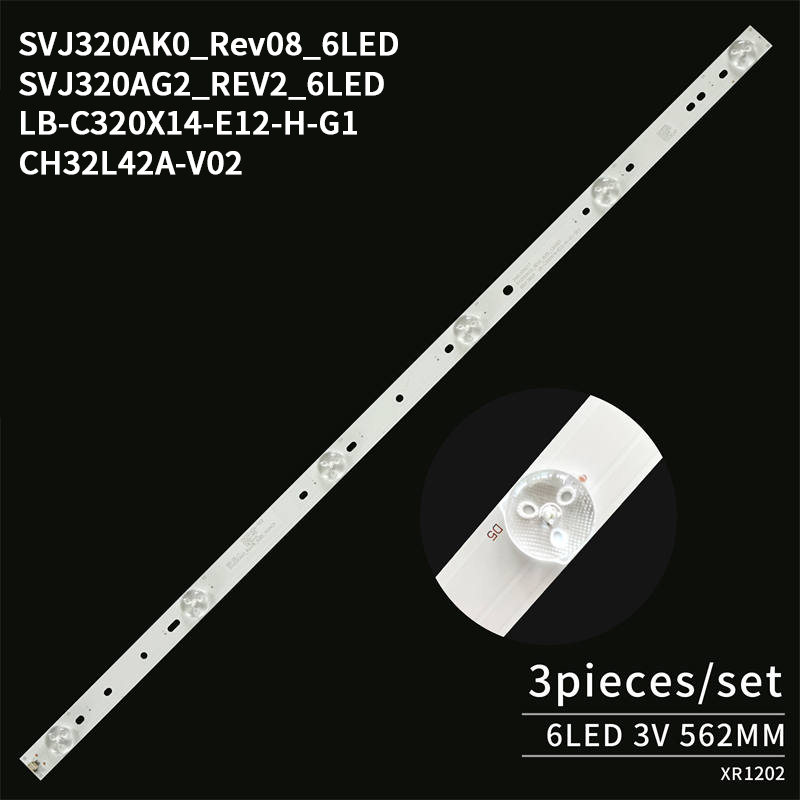 LED TV Backlight strips SVJ320AG2_REV2_6LED_130307 LB-C320X14-E12-H-G1-SE3 CH32L42A-V02 for LED32S22T2
