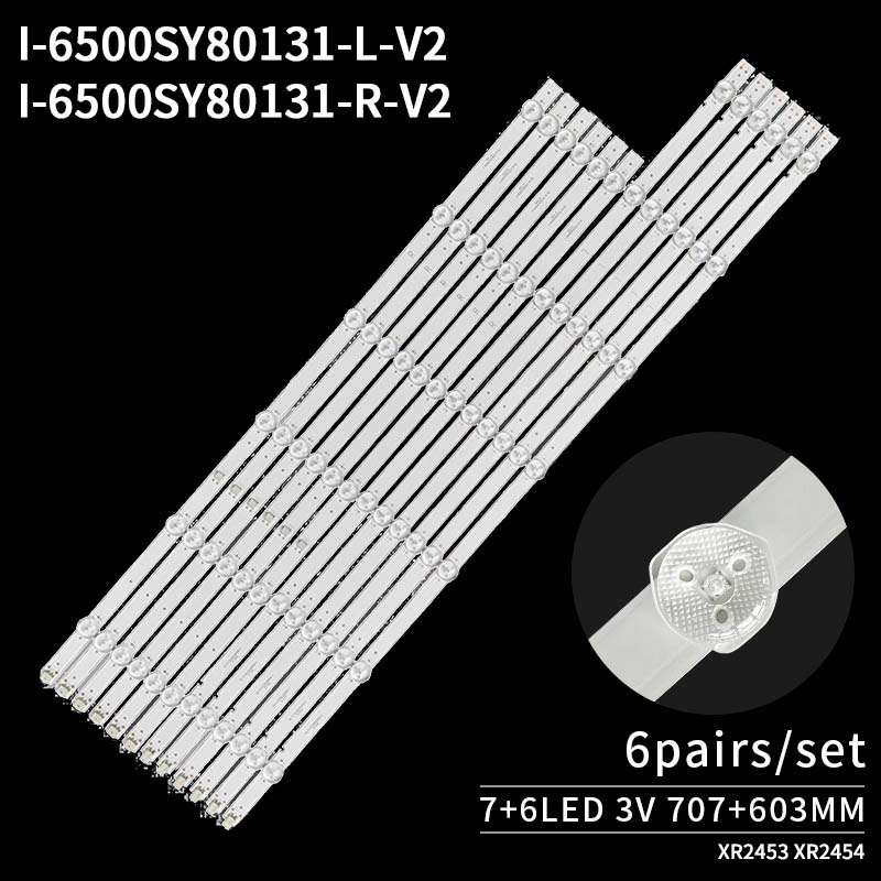 TV Backlight Strip for KD-65X8000G Light Bar I-6500SY80131-L-V2 I-6500SY80131-R-V2 7+6led 3V 6pairs/set