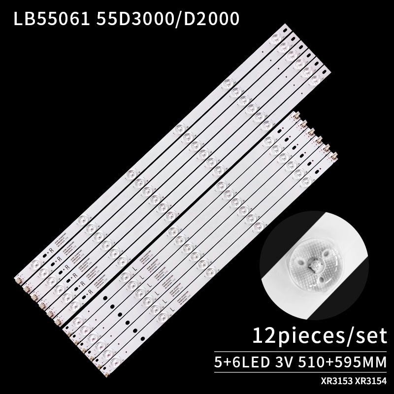 LED TV Backlight strips LB55061 55D3000/D2000 LE55A6R9 for LE55A6R9A LU55V809 55D3700I C550F15-E6-H