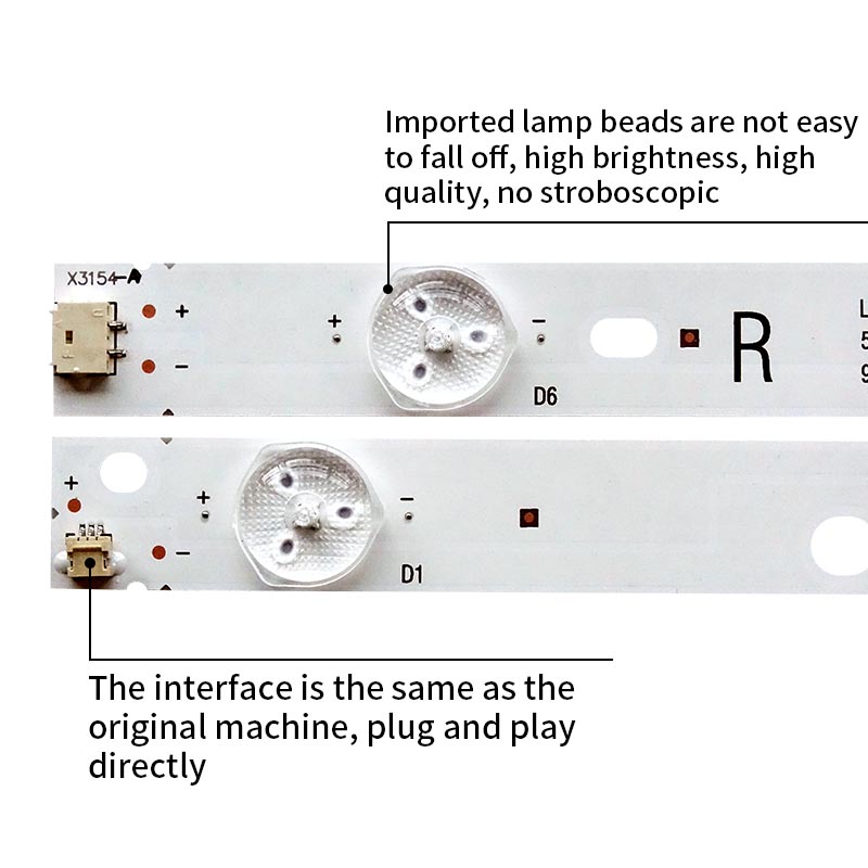 LED TV Backlight strips LB55061 55D3000/D2000 LE55A6R9 for LE55A6R9A LU55V809 55D3700I C550F15-E6-H