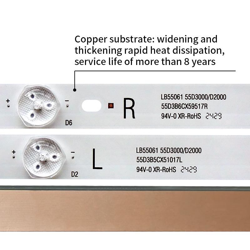 LED TV Backlight strips LB55061 55D3000/D2000 LE55A6R9 for LE55A6R9A LU55V809 55D3700I C550F15-E6-H