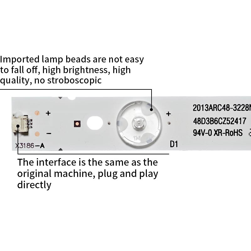 LED TV Backlight strips 2013ARC48 3228N1 6 REV1.1 140509 for 48VLE450BF 48VLE4520BM 48VLE5421 48VLE6420 48VLE6420BH LSC480HN05