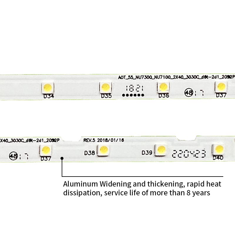 LED TV Backlight strips AOT_55_NU7100_2X40_3030C_D6T_2D1_20S2P REV.5 for UE55N5500AU UE55N5510AU UE55N5540AU UE55N5570AU UE55NU6025K