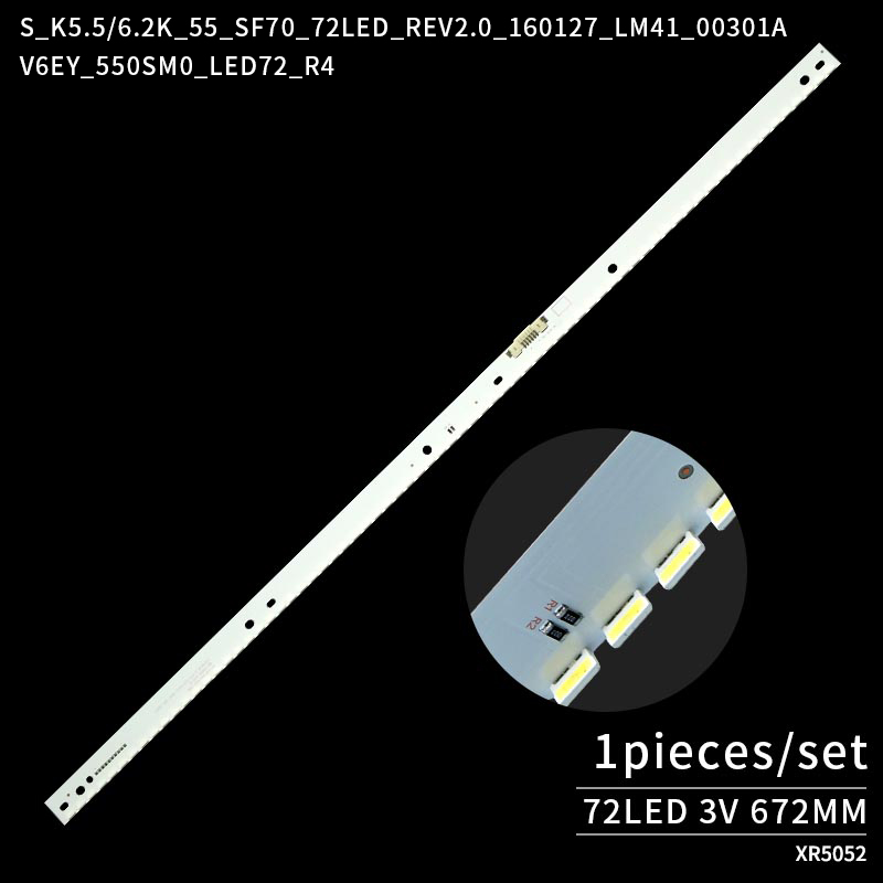 LED TV Backlight strips S_K5.5/6.2K_55_SF70_72LED_REV2.0_160127_LM41_00301A V6EY_550SM0_LED72_R4 BN96-39509A for UA55K6800AJXXZ