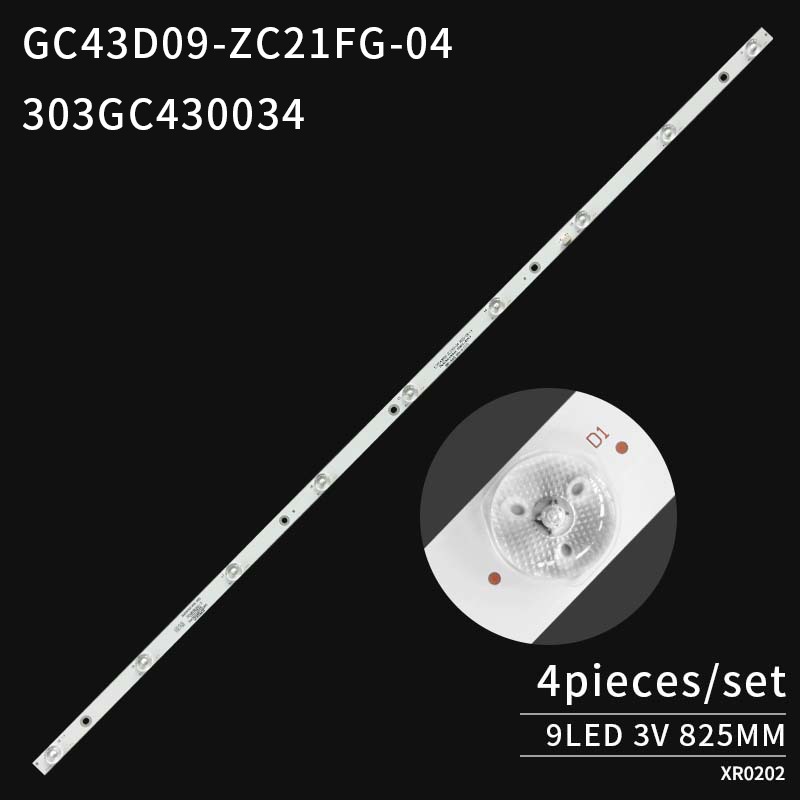 LED TV Backlight strips DLED43GC 4X9 005 GC43D09-ZC21FG-04 303GC430034 for T4312M 43PFF3001/T3 HV430FHB-N40