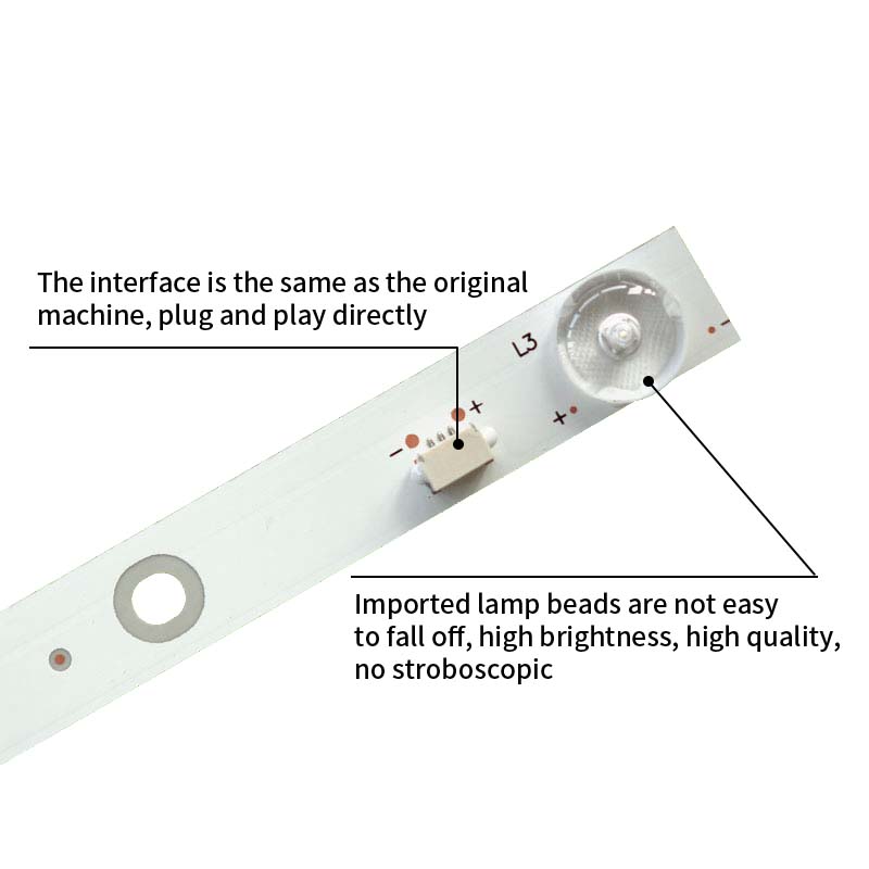 LED TV Backlight strips DLED43GC 4X9 005 GC43D09-ZC21FG-04 303GC430034 for T4312M 43PFF3001/T3 HV430FHB-N40