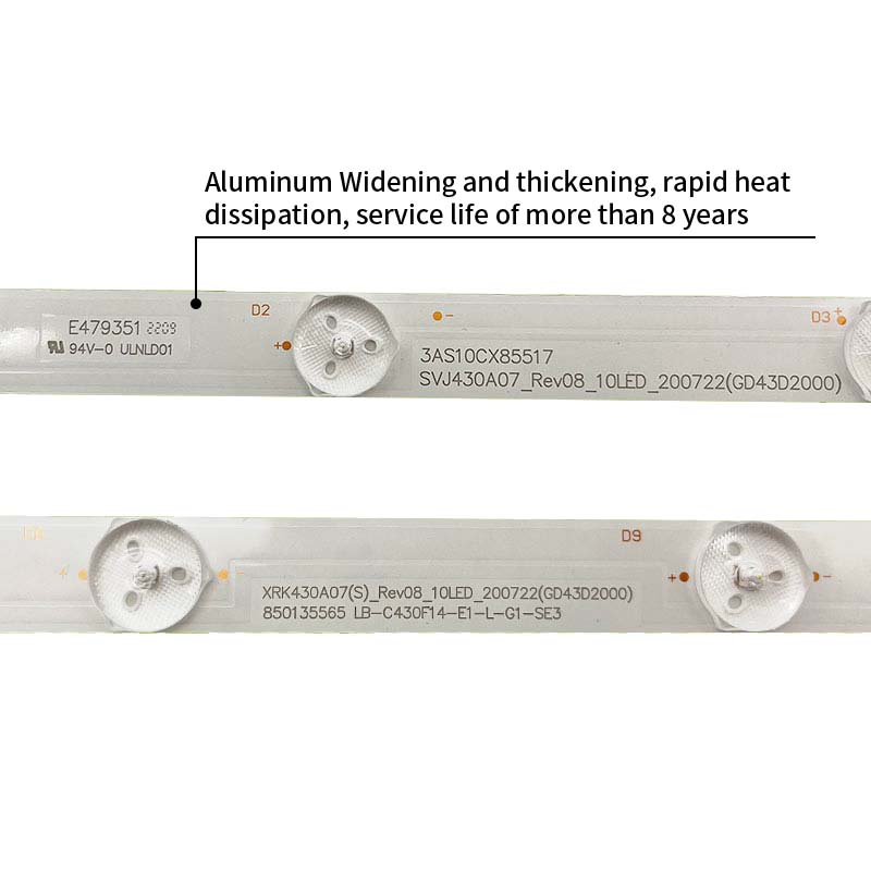 LED TV Backlight strips LB-C430F14-E1-L-G1-SE3 SVJ430A07_Rev08_10LED_200722 for LED43D7200I