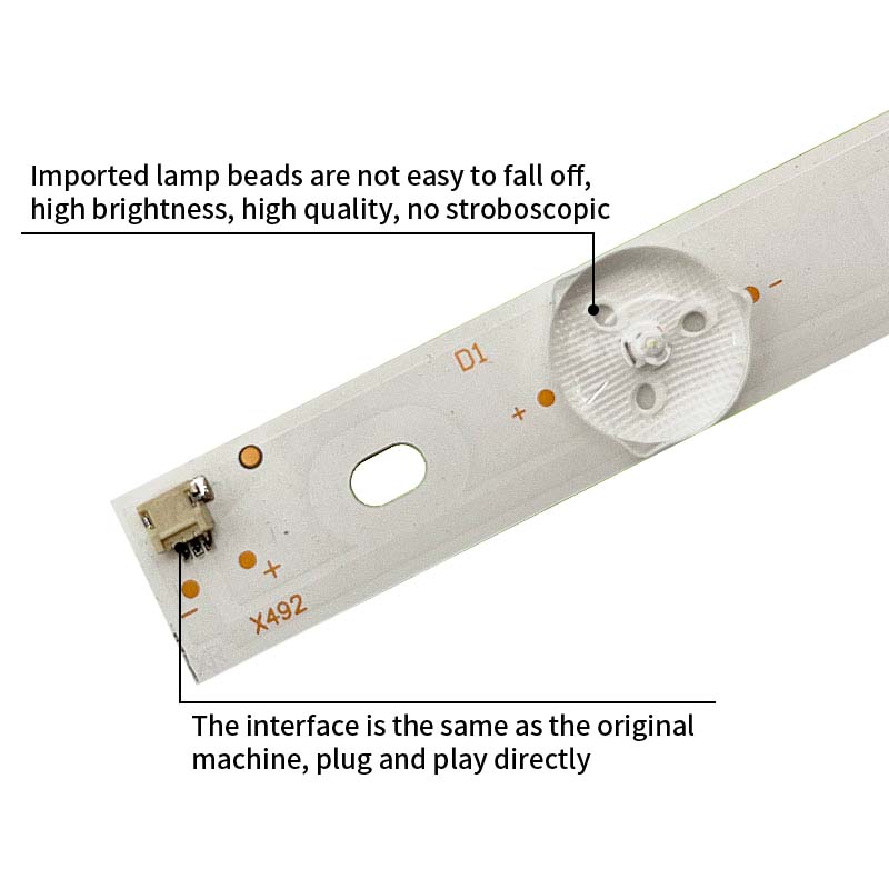 LED TV Backlight strips LB-C430F14-E1-L-G1-SE3 SVJ430A07_Rev08_10LED_200722 for LED43D7200I