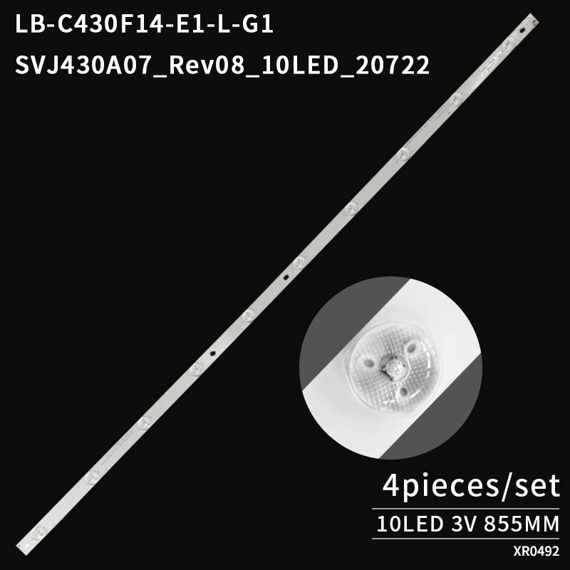 LED TV Backlight strips LB-C430F14-E1-L-G1-SE3 SVJ430A07_Rev08_10LED_200722 for LED43D7200I