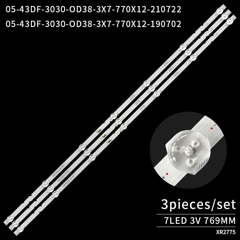 LED TV Backlight strips 05-43DF-3030-OD38-3X7-770X12-210722 for 43S605BFS