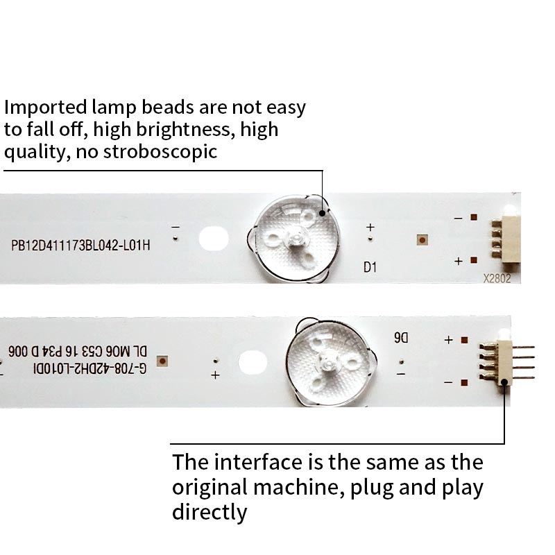 LED TV Backlight strips PB12D411173BL042-L01H G-708-42DH2-L010DI for 42LEN52 WG-42A620 TDU4235B TLV4231-03