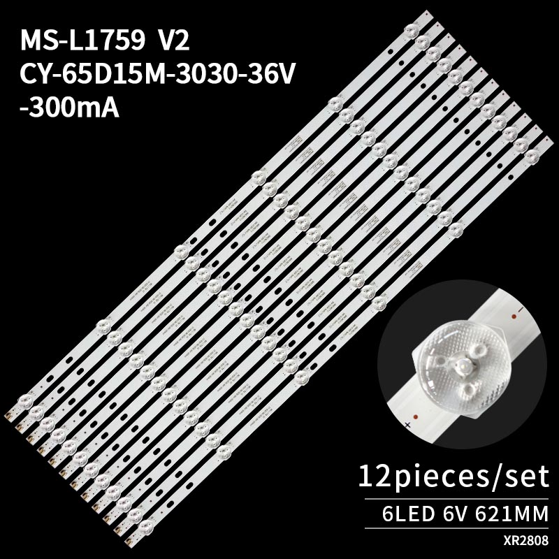 LED TV Backlight strips MS-L1759 V2 CY-65D15M-3030-36V-300mA for TX43FX550E TX43GX550E