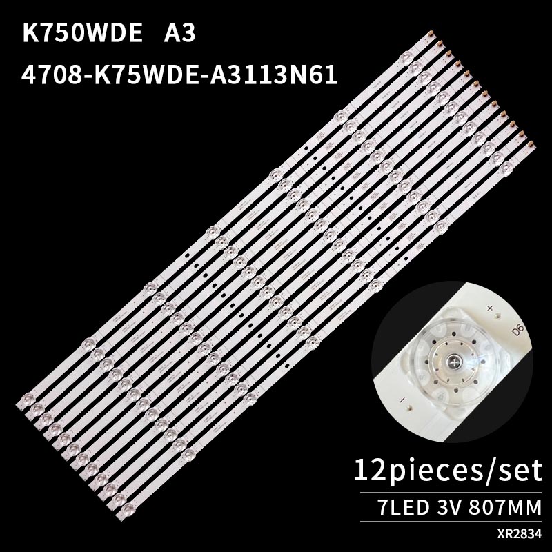 LED TV Backlight strips 4708-K75WDE-A3113N61 K750WDE A3 for 75 inches