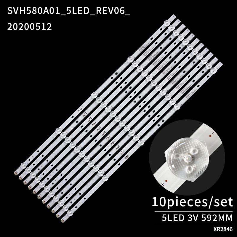 LED TV Backlight strips SVH580A01_5LED_REV06_20200512 for LED58EC320 LED58EC320A