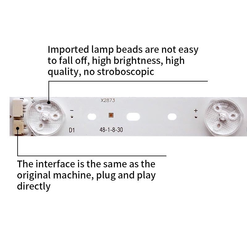 LED TV Backlight strips 48-1-8-30 006-P2K1708B 4C-LB4808-YH1 for L48F3320 L48F3390A-3D LSC480HQ01 LSC480HJ01