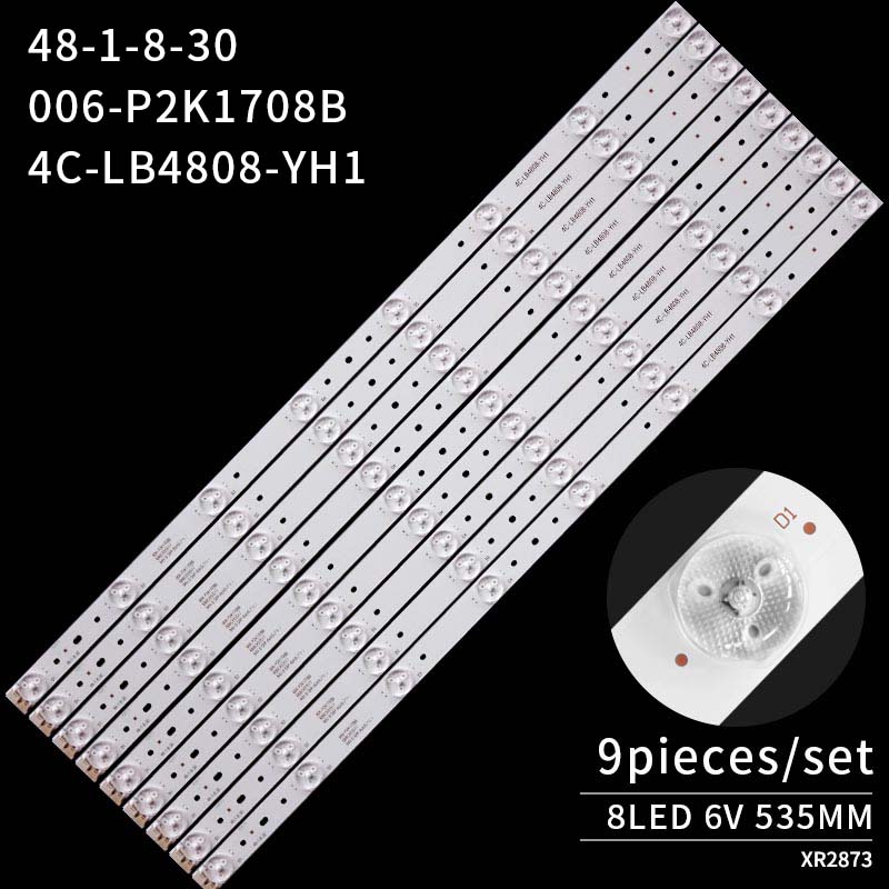 LED TV Backlight strips 48-1-8-30 006-P2K1708B 4C-LB4808-YH1 for L48F3320 L48F3390A-3D LSC480HQ01 LSC480HJ01